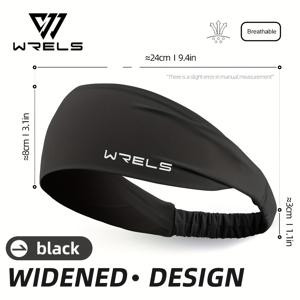 1개 WRELS 패셔너블 아웃도어 스포츠 스웨트밴드 - 탄력 있는 넓은 헤어밴드, 통기성 및 가벼움, 미끄럼 방지 땀 흡수, 요가, 러닝, 사이클링 및 하이킹용 헤어밴드, 솔리드 컬러