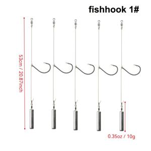 TEMU 5pcs Popping Rig Set with Popping Top Hook, Sinker, Fluorocarbon Line, and Snap Swivel