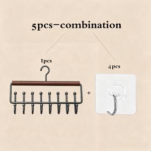 2026년 스타일 5피스 세트 조합, 벽걸이형 메탈 후크 수납 상자 (후크 8개 포함) - 모자, 수건, 스트랩 등에 적합 - 모던한 침실 및 욕실 수납 솔루션, 욕실 수납 상자 및 수납 1개 코트 후크 + 4개 후크, 옷걸이, 후크