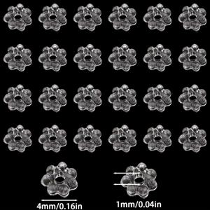4mm/약 2200개 투명 눈꽃 비즈 꽃 비즈 구멍 루스 비즈 스페이서 아크릴 비즈, 주얼리 추가, 수제 목걸이, 휴대폰 체인 비즈 장식, 주얼리 용품, 의류 가방 포장 비즈 비즈