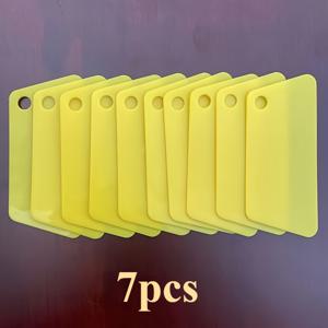 7pcs/12pcs 다기능 플라스틱 스퀴지 보호 필름 스크래퍼 - 노란색, 내구성 강화 및 사용 편리, DIY, 가정 청소, 사무실용, 창문 청소 스퀴지, 사무실 청소 도구, 현대적 청소 도구, 매끄러운 표면 도구, 컴팩트한 디자인,DIY 애호가