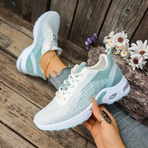 TEMU Women's Breathable Sho-Absorbing Sneakers - Low-Top La-Up Athletic Running Shoes with Cushioned PVC Sole Suitable for Daily Wear,, Travel - Minimalist Breathable Sneakers, Women Shoes