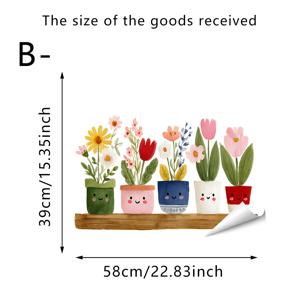 1개 사랑스러운 미니 화분 5개 정전기식 창문 데칼, 고품질 PVC 정전기 접착, 접착제 없음 및 흔적 없는 유리 보호, 신선한 녹색 식물, 꽃, 귀여운 화분의 양면 프린트, 커피숍 진열창, 발코니 유리, 서재 창문 장식, 베이 윈도우 미화용, 부드럽고 고요하며 예술적인 분위기 연출, 북유럽 스타일 집 꾸미기용으로 적합