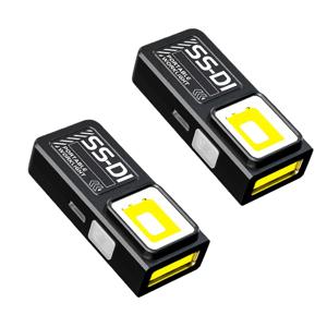 TEMU 2개입 초고휘도 미니 LED 다기능 손전등, USB 충전식 휴대용 손전등, 자석 수리등, 펜 클립 | 모자 클립 디자인, 4가지 조명 모드, 측면 빨간색 및 파란색 경고등, 가정 비상, IPX4