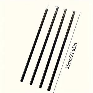 TEMU 철제 캠핑 텐트 폴 16mm/0.63인치 - 4단 78.74인치 및 3단 59.06인치 조절식 캐노피 지지대, 야외 텐트, 타프 및 어닝 안정성 - 범용 장착, 안전한 텐트 설치를 위한 내구성 있는 분할 고정 폴
