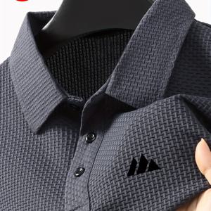 플러스 사이즈 남성 폴로 셔츠, 편안하고 가벼움, 시원하고 편안한 골프 셔츠, 새로운 자카드 원단, 2XL-6XL 사이즈 업 및 더 큰 생일 선물! 중동 남성 편안한 티셔츠