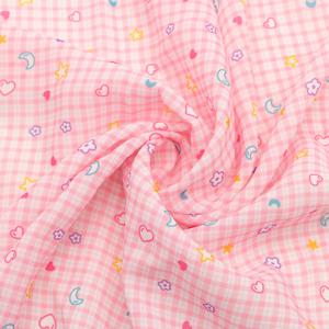 TEMU 1개 50 X 148Cm 하트 별 프린트 쉬폰 격자 무늬 폴리에스터 소재, 지갑, 소형 가방, 쿠션, 장난감 제작용 - 통기성, 손세탁 전용 공예 원단, 플로럴 패턴 원단, 내구성 좋은 공예 재료, 귀여운 공예 용품