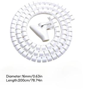 TEMU 200cm 다기능 케이블 슬리브 - 와이어 권선관 - 케이블 클립 포함 - 전선 정리 및 보관 - 16mm*200cm