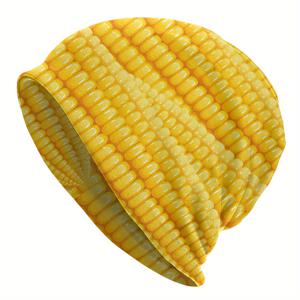 TEMU 2D 프린트 디자인 옥수수 ốn 보닛 모자 남성용 스컬리 비니 모자 캡 힙합 캡