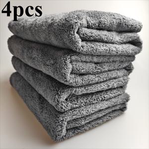 4/6개입 초극세사 차량용 타월, 450Gsm 디테일링 클로스, 차량 세차, 실내/외 청소, 건조 및 광택용 - 40.64X40.64Cm 섬유 형태