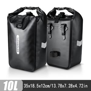 자전거 뒷좌석 가방 2개 세트 10L/20L 대용량 바이크 랙 가방, 산악자전거 핸들바 가방, 범용 도로 및 산악자전거 뒷안장 가방, 자전거 액세서리, 뒷랙 양쪽에 동시에 걸 수 있는 2개 세트