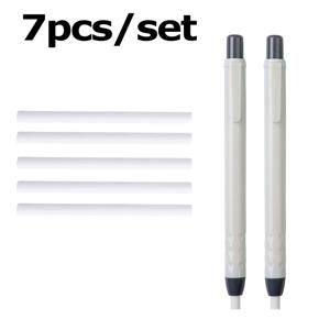 TEMU 2 Pen Type Erasers, Model Non-slip Pen Body Pen Shape Press Type Pencil Eraser Set with 5Replaable Cores, for Sketching Painting Writing Erase Supplies Acssories
