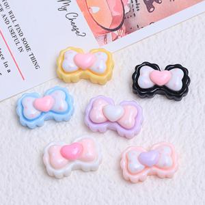 TEMU 하트, 폴카 도트, 리본 혼합 장식용 구슬 20개, 창의적인 레진 패치, 수제 헤어 액세서리, 헤어 클립, 휴대폰 케이스 장식용 DIY 레진 액세서리