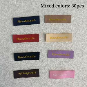 TEMU 심플한 랜덤 색상 수제 패브릭 라벨 30개, DIY 라벨 액세서리, 지갑 만들기 용품, DIY 지갑 제작