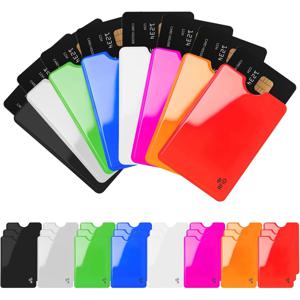 TEMU 24개입 여행용 RFID 차단 슬리브, 멀티 컬러 신원 도용 방지 보안 신용카드 보호대 - 방수 알루미늄 호일 슬림 디자인, 지갑에 쉽게 수납 가능