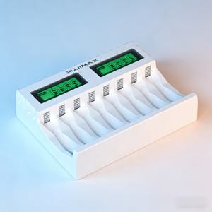 TEMU PUJIMAX Ni-Mh 배터리 스마트 충전기, AA/AAA 1.2V 충전식 Ni-Mh 배터리에 적합, 8개의 독립 슬롯, USB 충전기, 고속 충전, 충전 보호, 가정 필수품 [일회용 배터리 충전 금지]