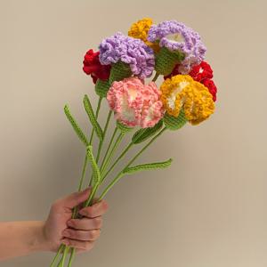 핸드메이드 카네이션 부케 코바늘 꽃, 선물, 어버이날 선물, 창의적인 웨딩 장식용 리얼한 꽃