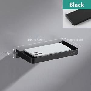 TEMU 컴팩트 선반, 304 스테인리스 스틸 수납 랙, 소품 정리대, 주방, 욕실, 침실, 현관 선반, 화이트, 블랙, 그레이, 광택, 샌디드 마감 가능, 심플하고 세련된 두꺼운 디자인, 독특한 그레인 패널, 플로팅 선반