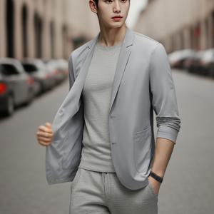 TEMU 남성용 경량 통기성 선크림 슈트 - 속건성 긴팔 아웃도어 재킷, 러닝 및 하이킹에 적합, 여름 캐주얼 웨어