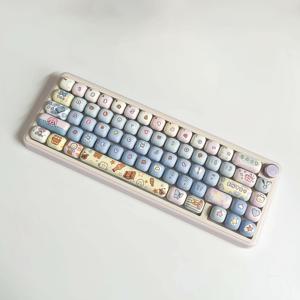 135키 하우스 테마 PBT 키캡, 다이서림 MOA , 귀여운 만화 감성 메카닉 키보드 키캡 세트, MX 스위치 61/64/68/87/96/104/108 레이아웃 호환