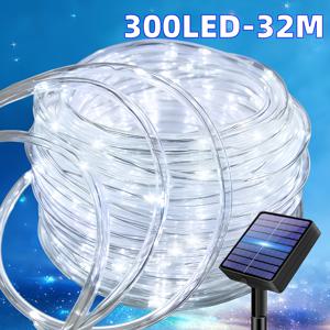 TEMU 솔라 요정 로프 조명, 50/100/200/300 LED 투명 튜브 조명, 12가지 점멸 모드 요정등 스트링, 가정, 파티, 결혼식, 난간, 생일, 축제, 봄 여름 장식용