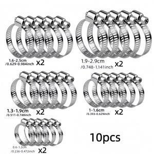 TEMU 멀티 사이즈 조합 키트, 1/4인치 ~ 1-1/8인치(6-29mm) 조절식 스테인리스 스틸 호스 클램프, T볼트, 웜기어 튜브 디자인, 파이프 및 자동차용 호스 클램프, 산업용 및 과학용 유압, 공압, 배관 피팅에 적합