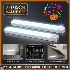 TEMU 2026 신제품 마그네틱 마운트 LED 조명, LED 수납장 조명 2개, USB 전원 무드릴 설치, 스마트 모션 센서 수납장 하부형 스트립 조명, 디자인 모션 센서 조명, 침실, 주방, 복도, 계단, 옷장, 차고, 욕실 실내용 - 가정용 야간 조명, 실내용 모션 센서 조명