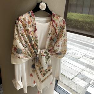 TEMU 180*90cm 태슬 프린트 린넨감 롱 스카프
