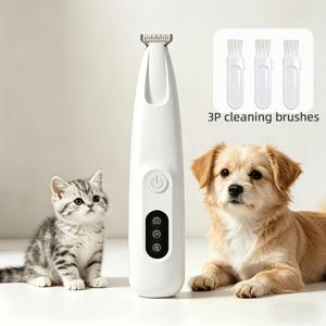 TEMU 애완동물 그루밍 클리퍼, USB 충전식 저소음 강아지 발 트리머, 고양이 및 강아지 털 면도기, LED 라이트 다기능 헤어 트리머 포함, 발톱, 눈, 얼굴, 엉덩이, 강아지 트리머, 강아지 그루밍 클리퍼에 적합