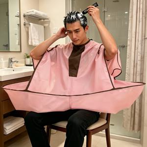 TEMU 1개 - 신상 핑크색 미용 가운 앞치마, 대형 사이즈, 직경 90cm/35.4인치. 소매형 헤어커팅 가운, 접이식 및 착용형, 남녀공용 대형 사이즈, 착용 및 보관이 간편, 일상용, 이발소 전문가용, DIY 헤어커팅, 염색, 헤어 케어, 면도 등에 적합. 어머니의 날, 아버지의 날, 크리스마스 및 기타 공휴일 선물용으로 사용 가능