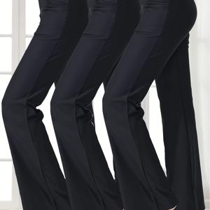 3pcs 세트 유럽 및 미국 패션 하이웨스트 고탄력 포켓 슬림핏 런닝 댄스 트레이닝 요가 바지 와이드 레그 팬츠