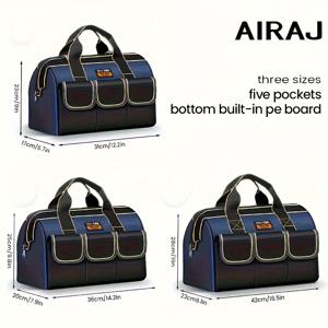 TEMU AIRAJ 3pcs 세트 공구 가방, 남성용 헤비 듀티 공구 보관 정리, 넓은 입구 공구 토트백, 전기 기술자 목수 정비공