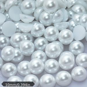 대량 도매 2-10mm 모조 진주 화이트 AB 멀티 컬러 반원형 플랫 백 비즈 ABS 플라스틱 글리터 네일 아트