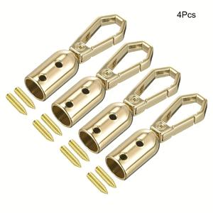 TEMU 4개 8mm/0.32인치 금속 엔드 캡 (나사 포함), 수공예 제작용 태슬 공예 및 핸드백 지갑 프로젝트용 추가 부자재, 다기능 캡 버클, 광택 표면 지갑 제작, DIY 지갑 제작