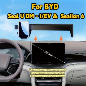 TEMU 2개/세트 BYD 실 U/송 PLUS /EV/시라이온 6/시라이온 7 (2024-2025 모델)용 차량 휴대폰 홀더 | 15.6인치 (39.62cm) 멀티미디어 스크린 전용 마운트 - 대시보드 휴대폰 홀더, 실용적인 차량 내부 액세서리