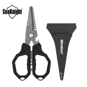 TEMU SeaKnight 낚시 가위 - 티타늄 코팅 스테인리스 스틸 가위 - 다기능 낚시 펜치 가위 - 편조줄 커터 - 필수 낚시 도구