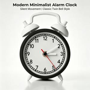 TEMU 레트로 벨 모양 시계 디자인, 간편하면서도 모던하고, 작동 시 조용하며 가벼운 불면증을 가진 사람에게 적합합니다. 가정, 스튜디오, 주방, 침실 및 기타 장소에서 사용하기에 적합합니다.