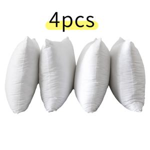 TEMU 2/4개입 고급 던지기 베개, 소파 및 침구에 적합, 깊은 지지력을 제공하며, 처짐 없는 고밀도 소재를 특징으로 하며, 흰색 새틴 끝이 있는 사계절 베개 커버, 100% 폴리에스터 충전재로 충전