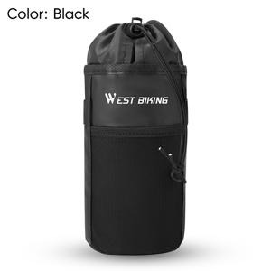 TEMU WEST BIKING 단열 자전거 물병 홀더, 다기능 자전거 프레임 핸들바 스템 급식 가방 (드로스트링 및 휴대폰 포켓 포함), 남녀 공용 사이클링 수납 파우치