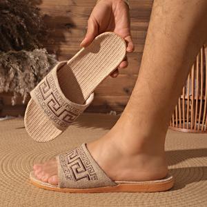 TEMU 남성용 사계절 실내/실외 패션 가정용 침실 바닥 슬리퍼, 스타일