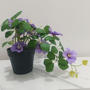 TEMU 1개 보라색 행잉 인조 가래잎 꽃 화분, 간편한 관리, 인스 노르딕 스타일 신선한 자연스러운, 가정 실내 데스크탑, 창밖, 욕실, 침실 사무실, 사진 촬영 등 장면 장식
