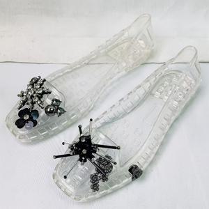 TEMU 2026년 신상 크로스보더 젤리 여성용 아웃도어 PVC 소재 플랫 여름 신상 나이트 매력적인 세트 올매치 패션 원피스 게으르고 편안하고 가벼운, 홈 아웃도어 해변 캐주얼 편안한 여성 신발