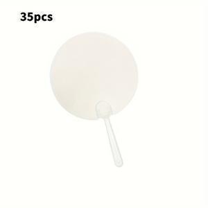 TEMU 귀여운 투명 빈 부채 35개, 아트 부채, 결혼식 및 생일용 작은 선물, 여자친구와 남자친구를 위한 선물