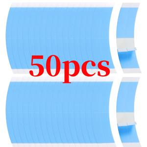 TEMU 50개/100개 양면 접착 시트, 레이스 가발용, 절단 불필요, 방수 강력 고정, 안전하고 쉬운 헤어 익스텐션, 레이스 캡 및 자연모 및 합성모에 적합, 블루 (4가지 스타일로 제공)