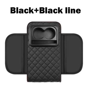 TEMU ABS 듀얼 컵 홀더, 길이 및 폭 확장 (폭 20Cm/7.87) 팔걸이 패드, 고급 메모리폼 자동차 체크 무늬 팔걸이 패드, 좌우 수납 사이드 포켓 포함, 차량 센터 콘솔 팔걸이 패드 수납
