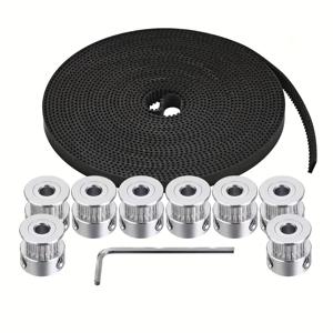 TEMU GT2 타이밍 벨트 풀리, 5mm 20톱니 타이밍 풀리 8개 및 GT2 5미터 2mm 피치 6mm 폭 타이밍 벨트, CNC 3D 프린팅 머신용