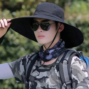 1개 단색 패셔너블 넓은 챙 모자, 남성용 야외 조절식 태양 모자, 여름 낚시, 하이킹 및 야외 활동 중 착용하기에 적합, 크리스마스 파티, 축제 의상, 새해 기념 및 겨울 선물용으로 적합합니다