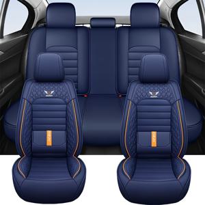 TEMU 5-인용 카시트 커버 풀 세트 – 95%의 5인승 차량(승용차, SUV, 밴)에 적합 – PU 가죽, 통기성 – 사계절 시트 보호