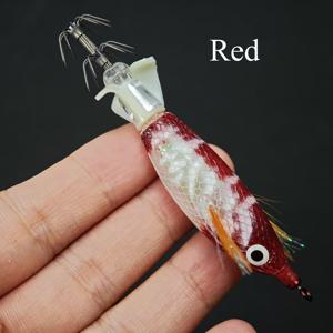 TEMU 가로형 잉크어 직발 에기 세트 혼합 색상 야광 UV 오징어 루어 깃털 스커트 3D 눈 인조새우 미끼 문어 오징어장어
