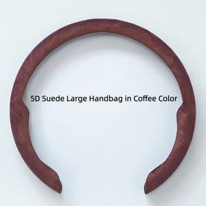 TEMU 남녀 공용 범용 자동차 스티어링 휠 커버, 사계절용, PU 가죽 플립탑 디자인, 최대 38cm 스티어링 휠에 맞음